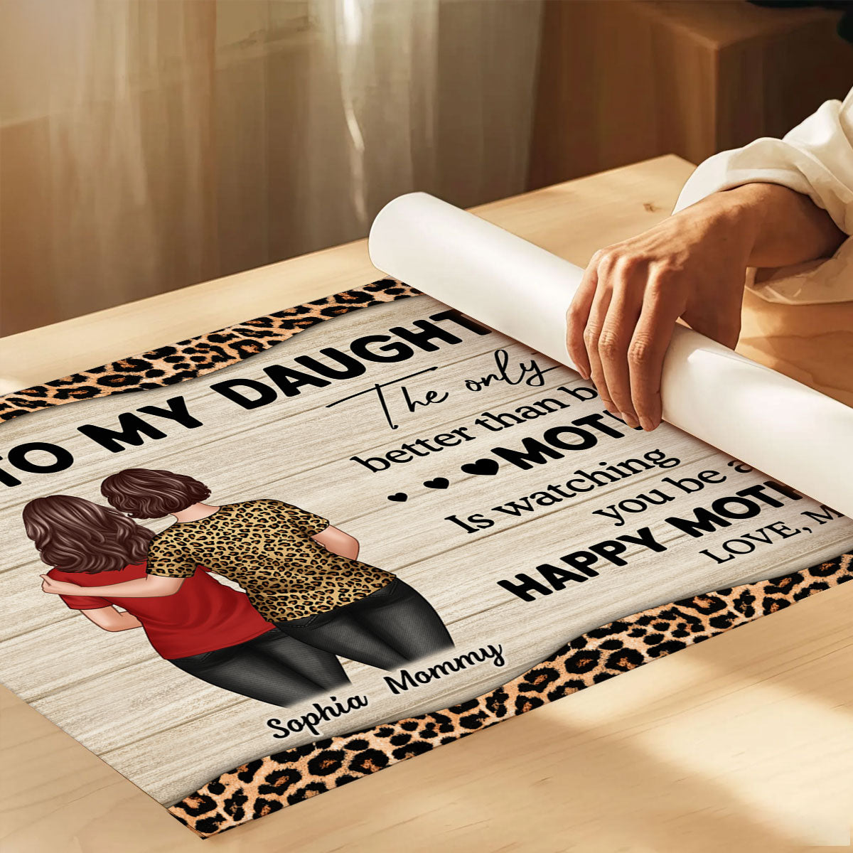 Leopard Pattern Texture To My Daughter From Mom Happy Mother's Day Personalized Poster