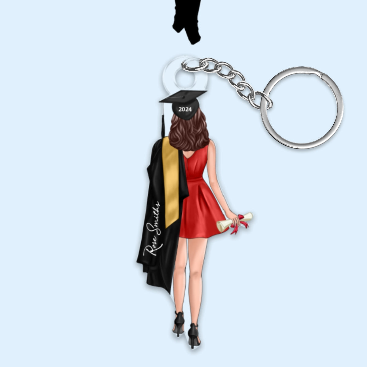 Class Of 2024 Senior Back View Graduation Gift Personalized Acrylic Keychain