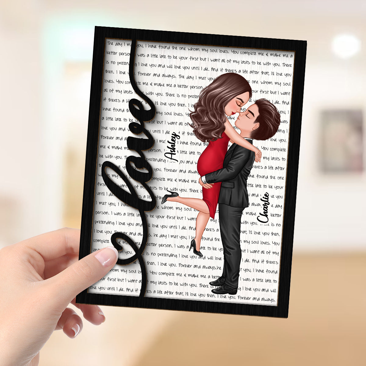 Couple Love Be Mine  Gift For Him For Her Personalized 2-layer Wooden Plaque
