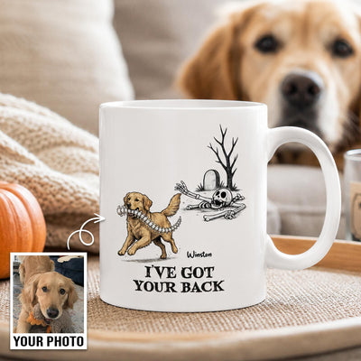 I've Got Your Back Dog Stealing Backbone From Your Dog Photo - Personalized Mug - Funny Halloween Drinkware For Dog Lovers