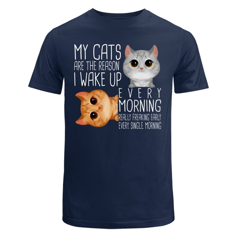 My Cats The Reason I Wake Up Early Watercolor Cute Cat Personalized Shirt