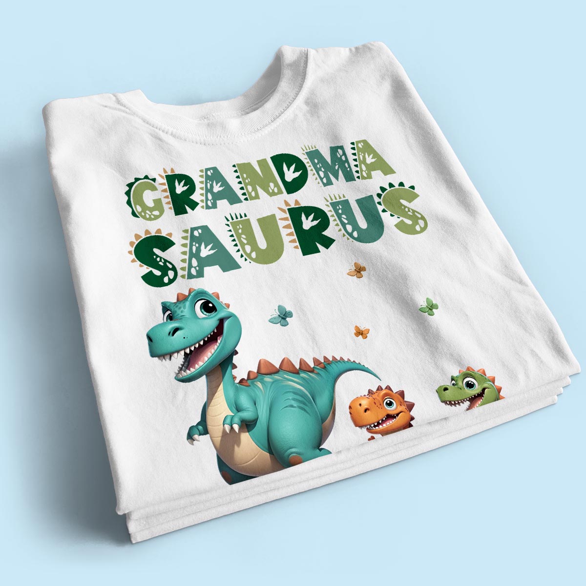 3D Effect Cute Dinosaurs Grandmasaurus Mamasaurus Personalized Shirt| Appreciation Gift, Birthday Gift For Mom, Grandma
