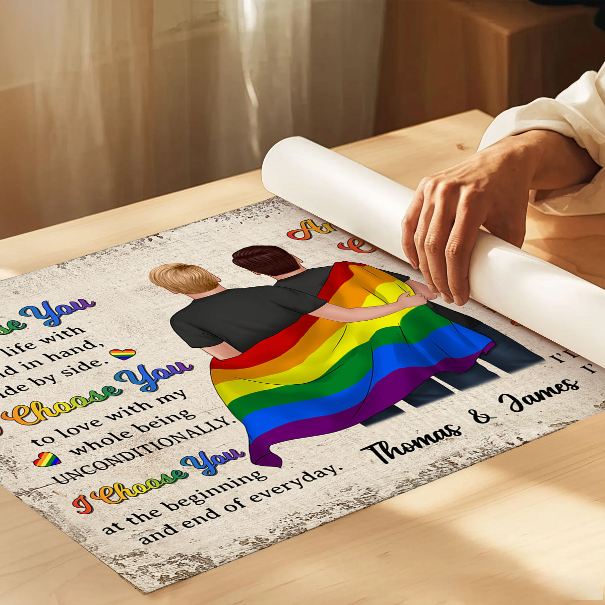 LGBTQ+ Couple I Choose You Pride Month Personalized Poster, Gift For Couple
