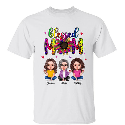 Blessed Mom Realistic Doll Colorful Leopard Sunflower Personalized Shirt