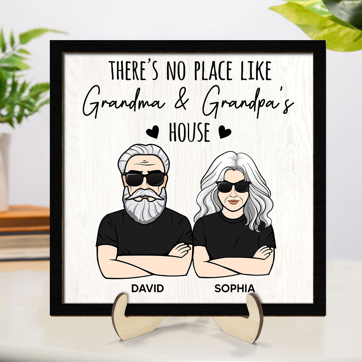 No Place Like Grandparents House Personalized 2-Layer Wooden Plaque