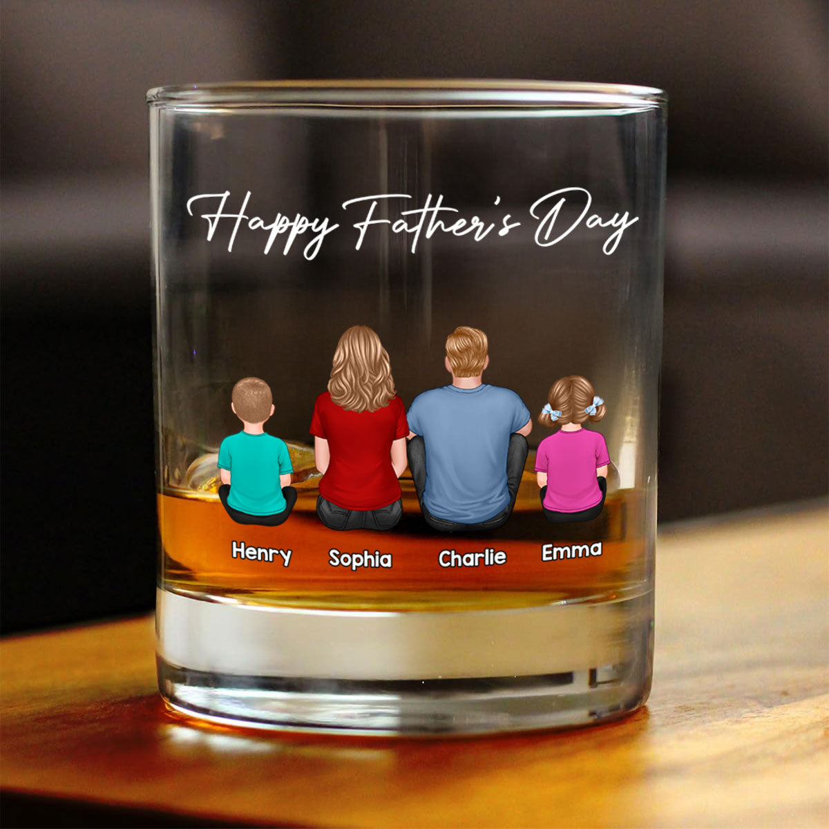 Daddy's Team Personalized Wine Glass, Heartfelt Father's Day Gift For Dad
