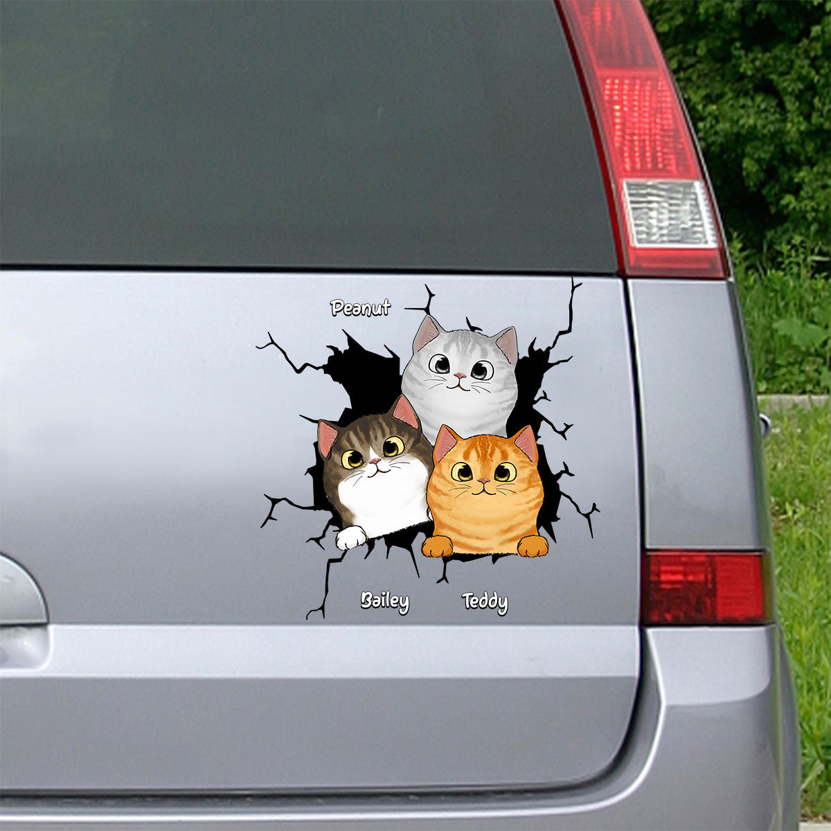 Peeking Cats Personalized Decal, Gift For Cat Lovers