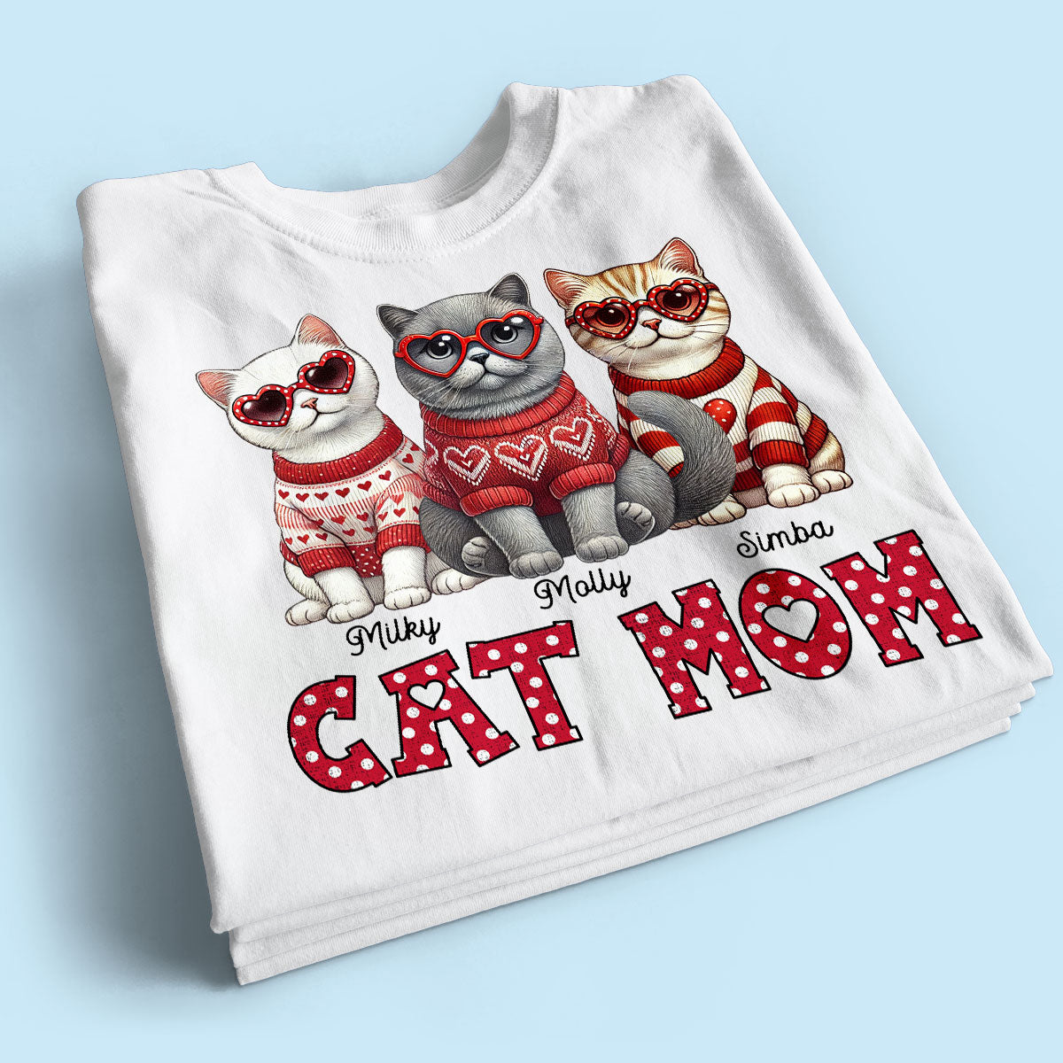 Cat Mom  Pattern Personalized Shirt,  Gift for Cat Moms