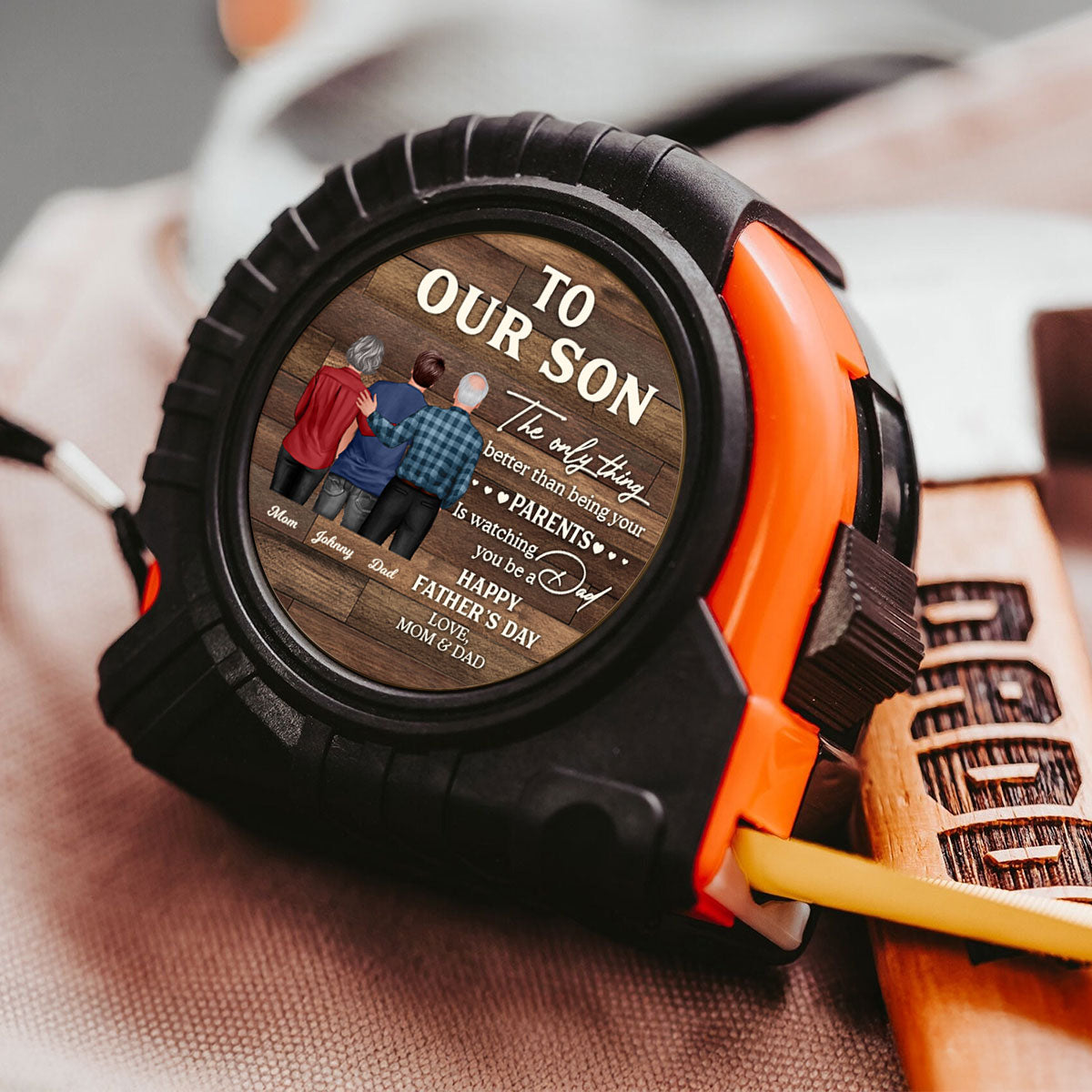 To My Son From Mom Happy Father's Day Personalized Tape Measure| Heartfelt Father's Day Gift For Son