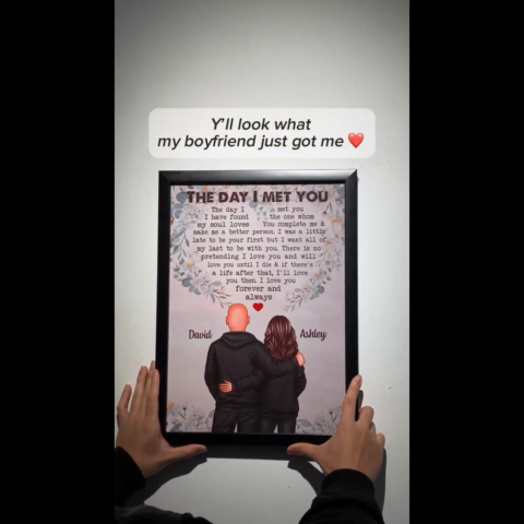 We're A Team Couple Back View Personalized Poster, Valentine's Day, Anniversary Gift For Him, For Her