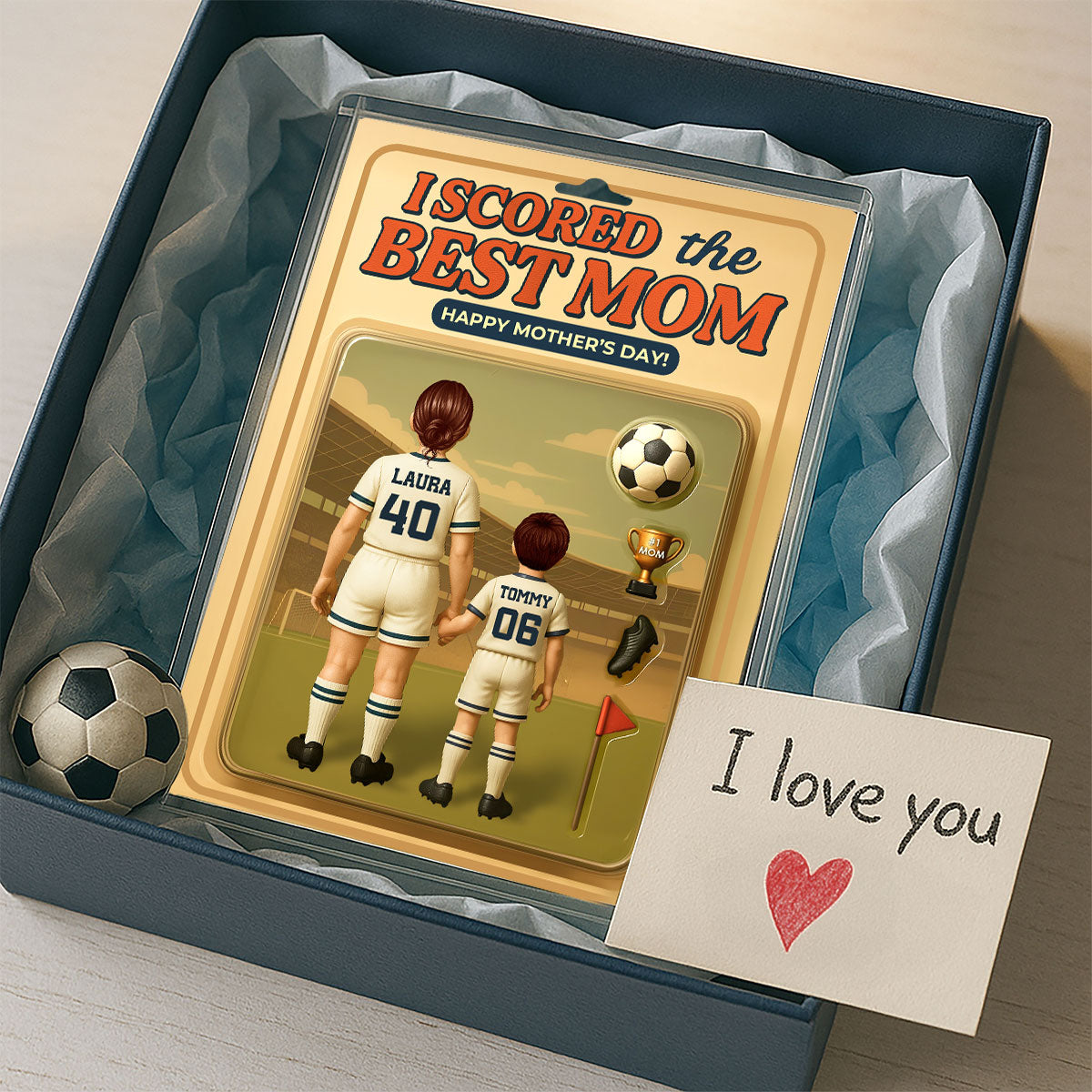 I Scored The Best Mom Soccer Custom Figure Personalized Acrylic Block Plaque, Gift for Mom, Gift for Wife