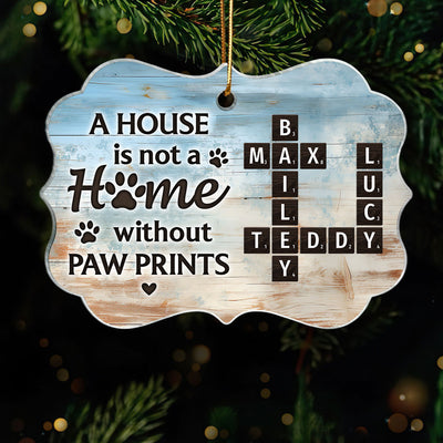 Home With Paw Prints Pet Crossword Puzzle Art Personalized Acrylic Ornament