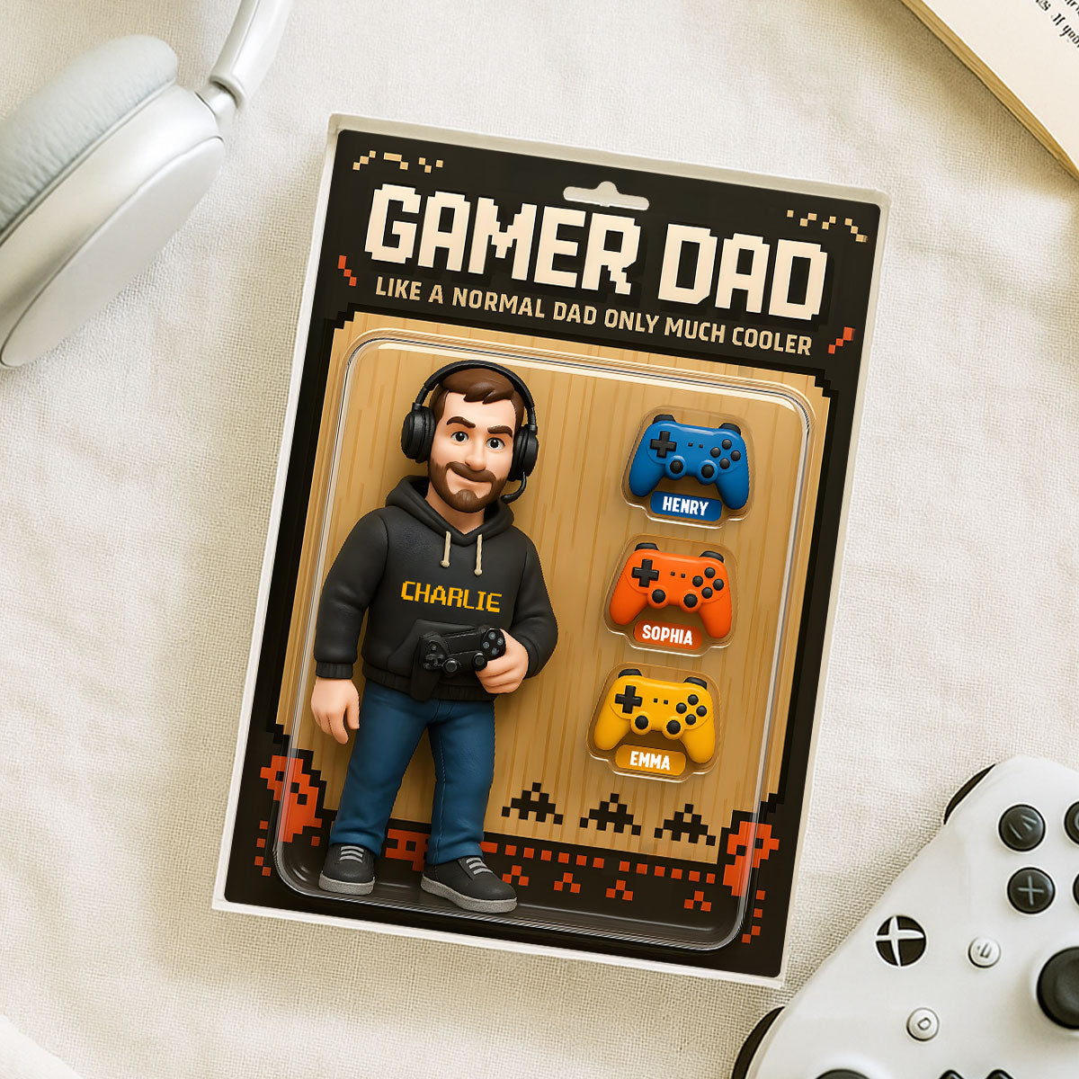 Gamer Dad Cooler 3D Effect - Personalized Acrylic Block Plaque - Gift For Husband Dad
