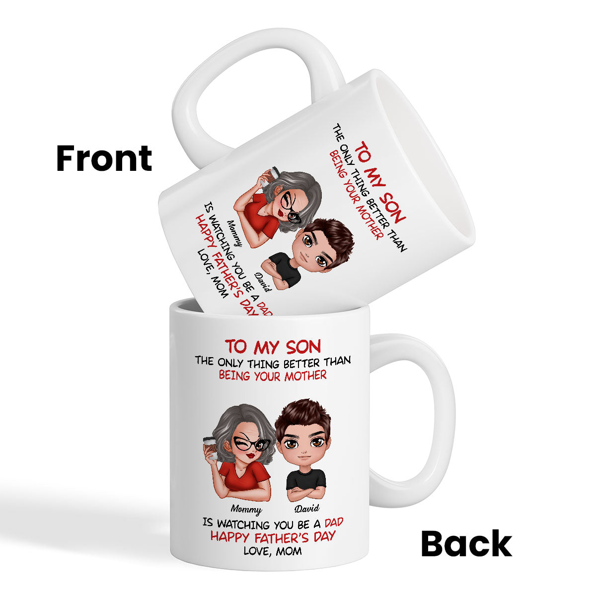 To My Son From Mom Happy Father‘s Day Personalized Mug