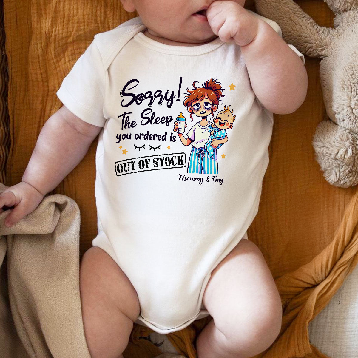 The Sleep You Ordered Is Out Of Stock Funny Personalized Baby Onesie, Baby Shirt
