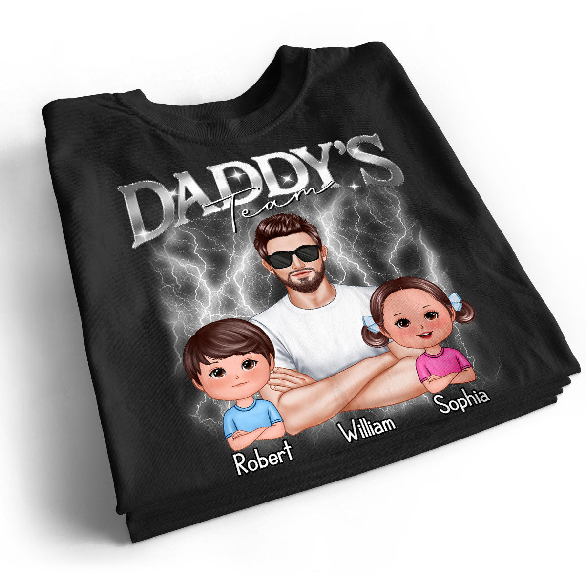 Bootleg Daddy‘s Team Dad & Kids Personalized Shirt