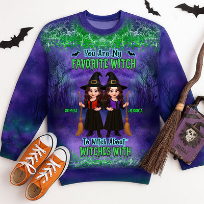 Halloween Witch Besties Matching Personalized 3D Sweatshirt