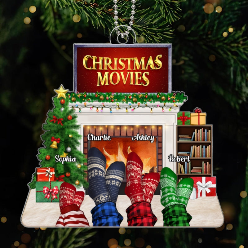 Family Watching Movies Together Family Legs Personalized Acrylic Ornament