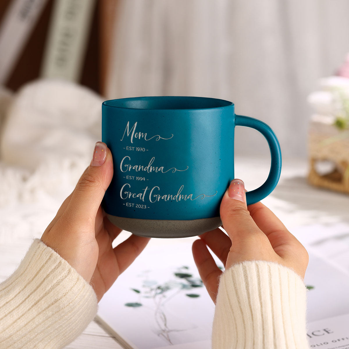 Mom Grandma Great Grandma Personalized Pottery Mug