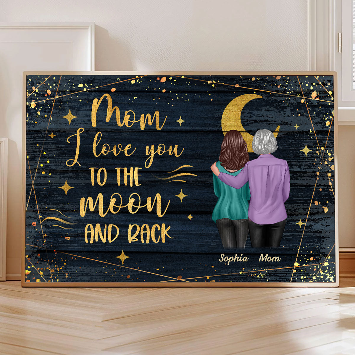 Mom I Love You to the Moon and Back Personalized Poster