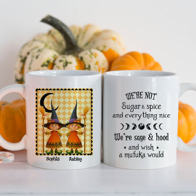 We're not Sugar & Spice Witch Besties Personalized Mug, Halloween Gift for Best Friends