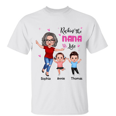 Rockin‘ Grandma Life Happy Doll Personalized Shirt