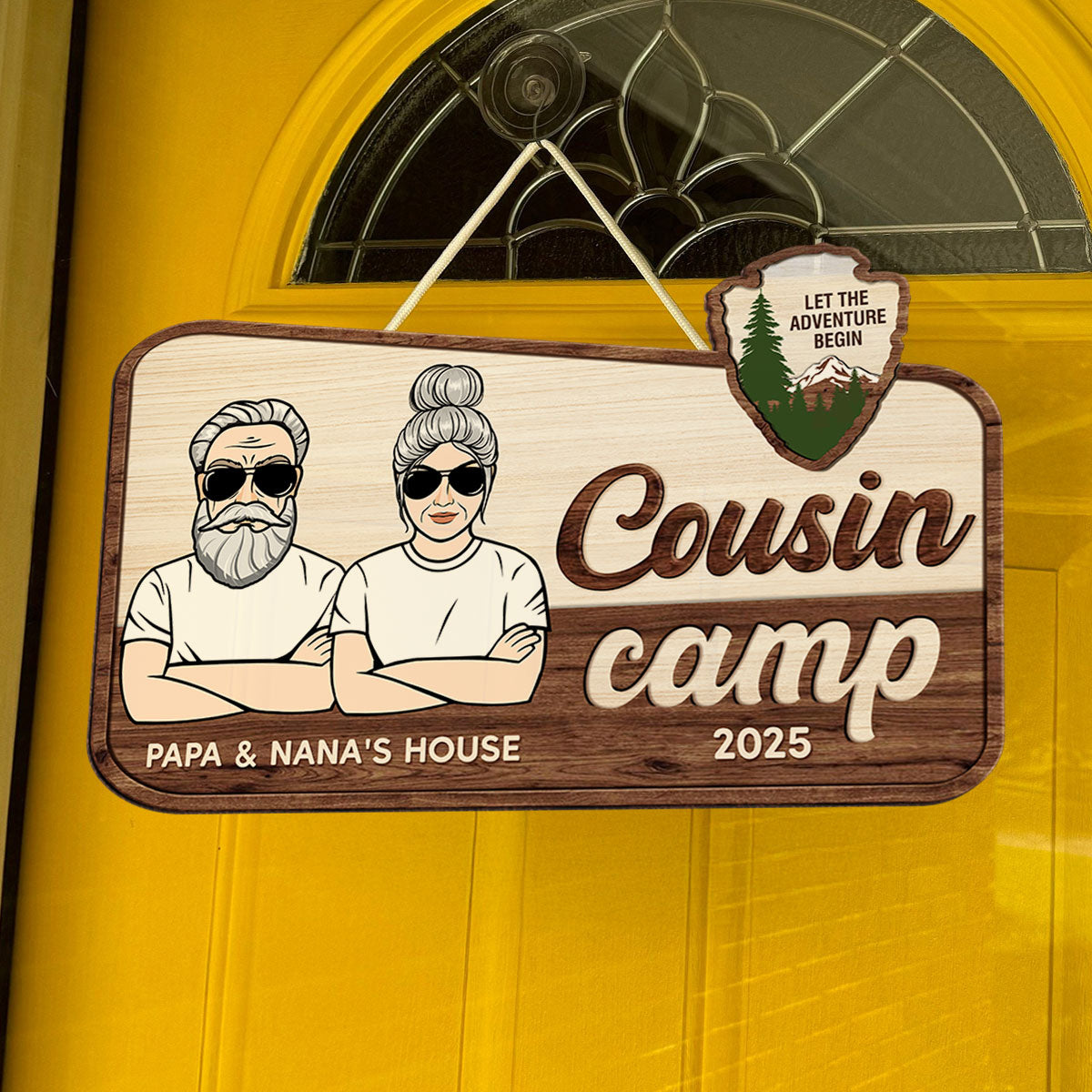 Welcome To Cousin Camp Grandparents' House Personalized Door Sign