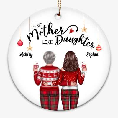 Like Mother Like Daughter Back View Personalized Circle Ornament