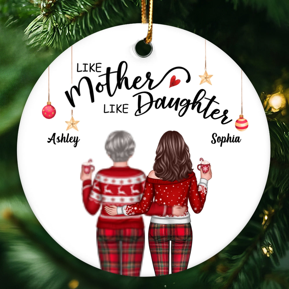 Like Mother Like Daughter Back View Personalized Circle Ornament