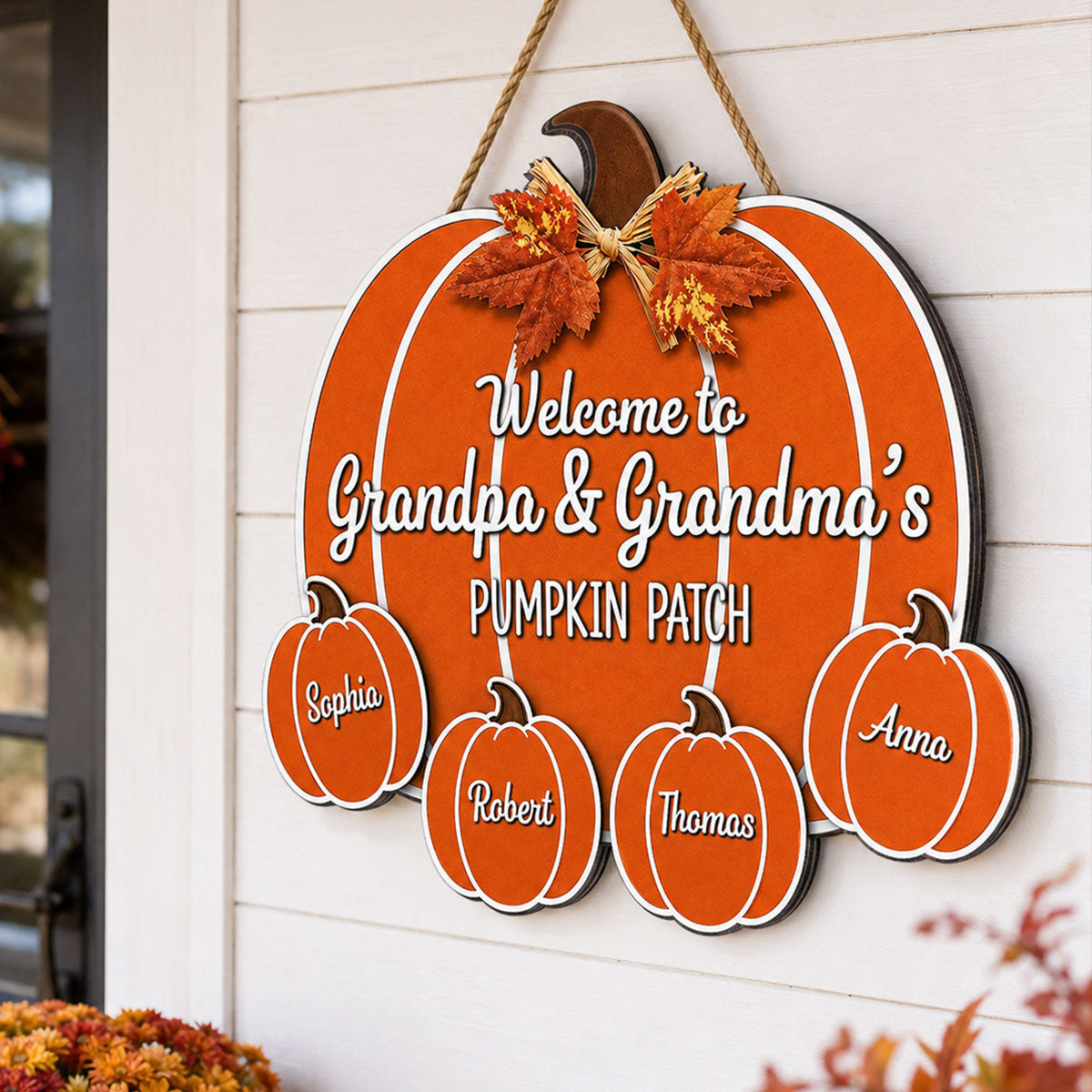 Fall Season Vibe Welcome To Grandma Grandpa Pumpkin Patch - Personalized Wood Sign - Fall Decoration For Grandparents