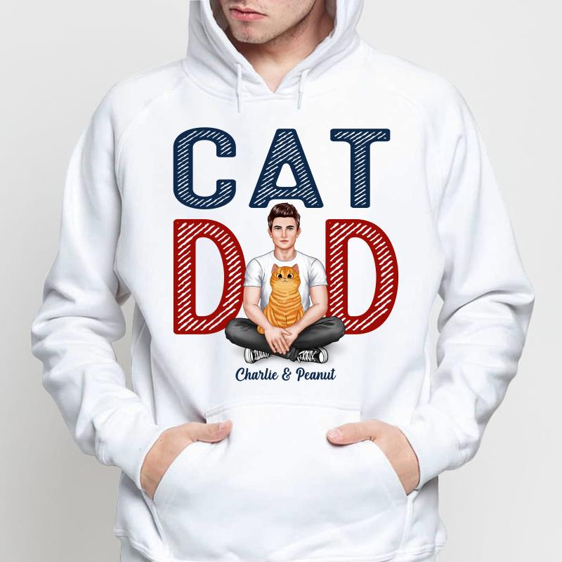 Cat Dad Real Man Fluffy Cat Personalized Shirt