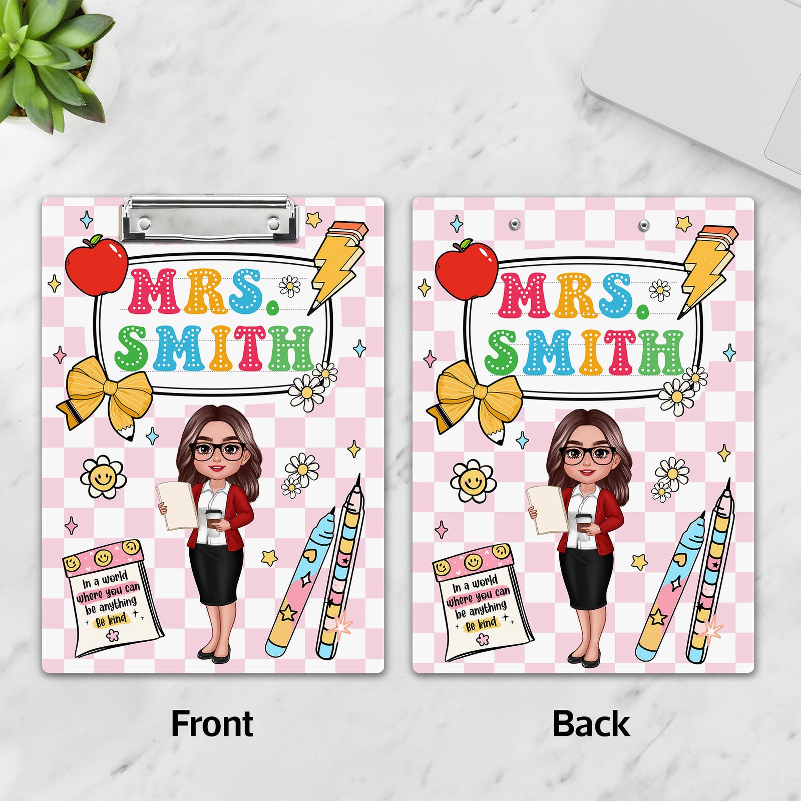Custom Teacher Clipboard With Name, Personalized Teacher Gifts, Back To School Gift, Thank You Gift for Teacher, Teacher Appreciation Gift
