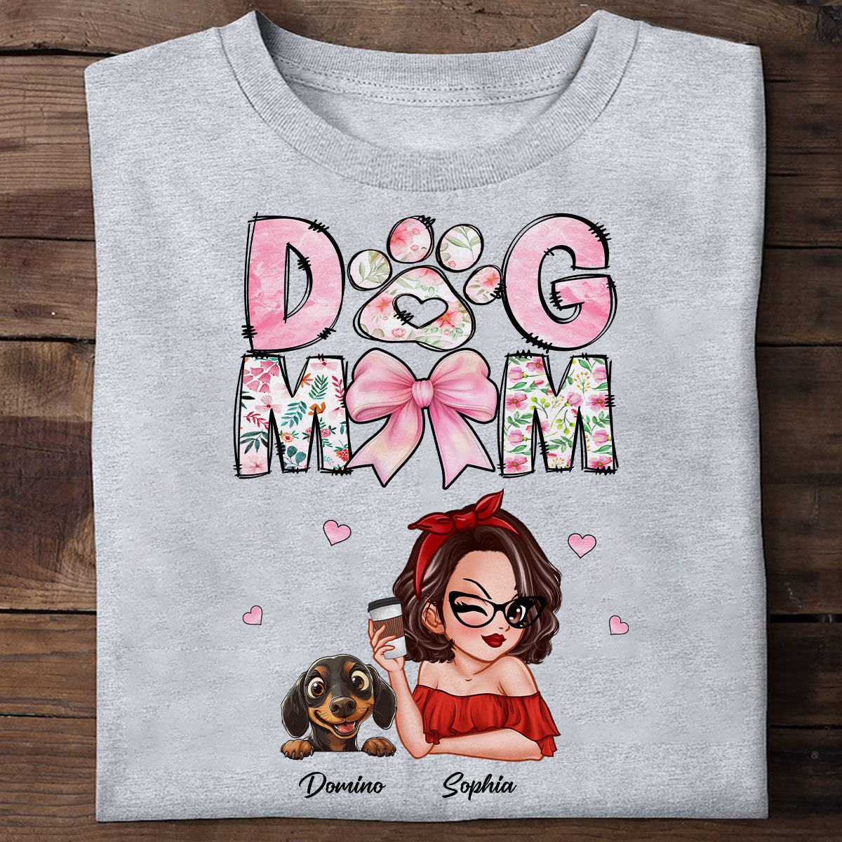 Dog Mom Cartoon Style Woman And Dogs Personalized Shirt, Gift for Dog Lovers