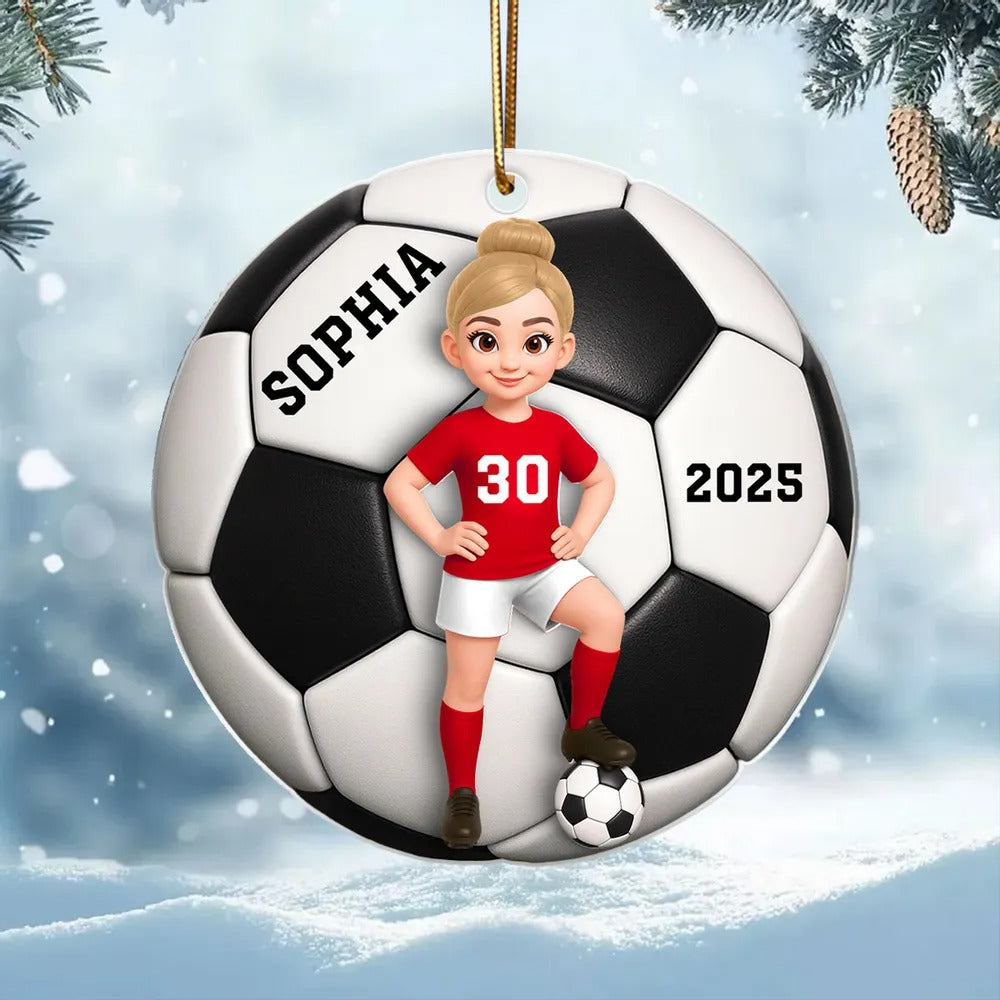 Custom Sports Keepsake - Personalized 3D Sport Acrylic Ornament - Christmas Gift for Son, Daughter, Grandson, Granddaughter