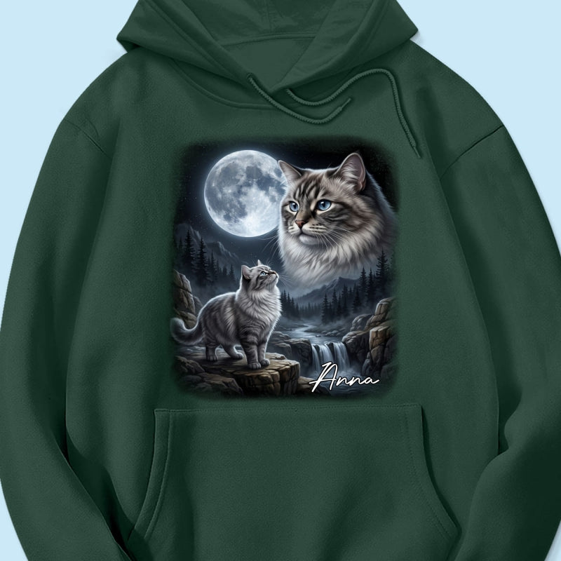 Cat Howling to the Moon Custom Pet Photo - Personalized Shirt - Halloween Gift for Cat Lovers