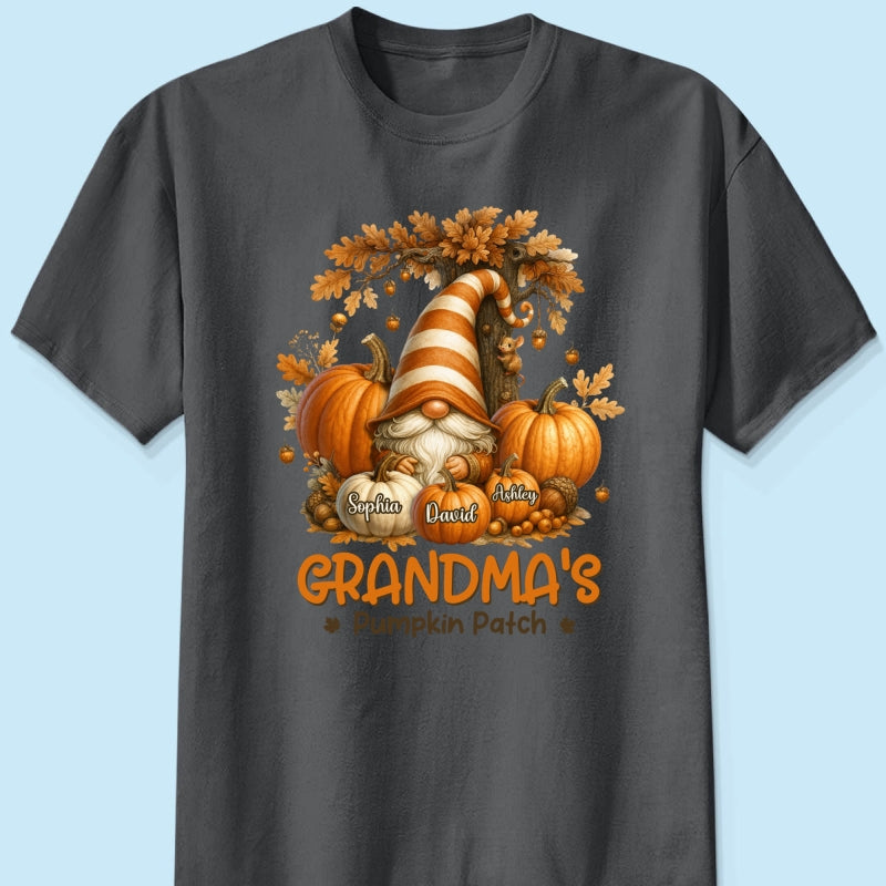 Gnome Grandma's Pumpkin Patch Personalized Fall Sweatshirt, Cozy Fall Sweatshirt for Grandma