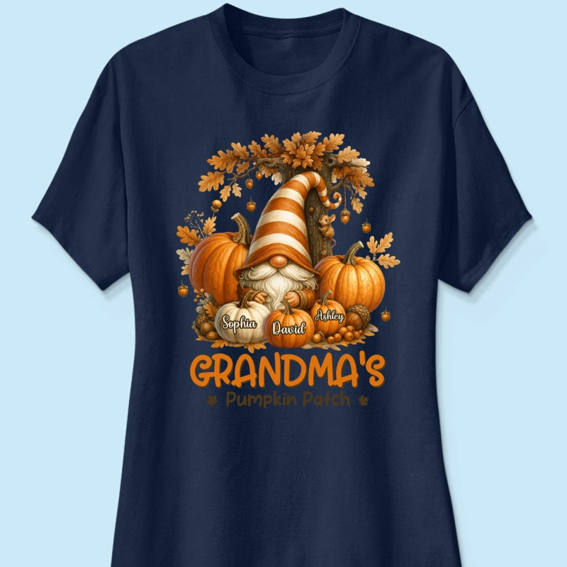 Gnome Grandma's Pumpkin Patch Personalized Fall Sweatshirt, Cozy Fall Sweatshirt for Grandma