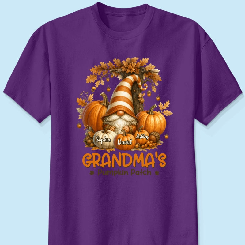 Gnome Grandma's Pumpkin Patch Personalized Fall Sweatshirt, Cozy Fall Sweatshirt for Grandma