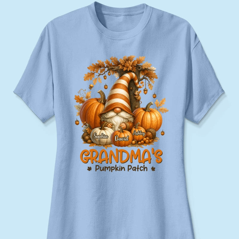 Gnome Grandma's Pumpkin Patch Personalized Fall Sweatshirt, Cozy Fall Sweatshirt for Grandma