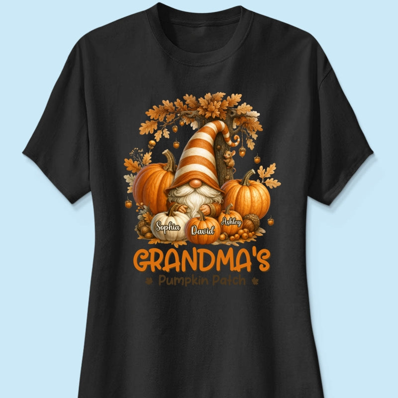 Gnome Grandma's Pumpkin Patch Personalized Fall Sweatshirt, Cozy Fall Sweatshirt for Grandma