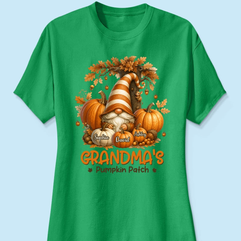 Gnome Grandma's Pumpkin Patch Personalized Fall Sweatshirt, Cozy Fall Sweatshirt for Grandma