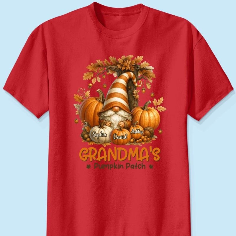 Gnome Grandma's Pumpkin Patch Personalized Fall Sweatshirt, Cozy Fall Sweatshirt for Grandma
