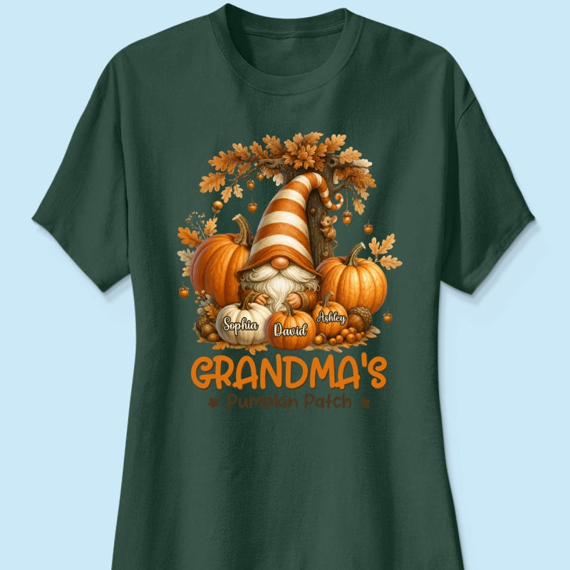Gnome Grandma's Pumpkin Patch Personalized Fall Sweatshirt, Cozy Fall Sweatshirt for Grandma