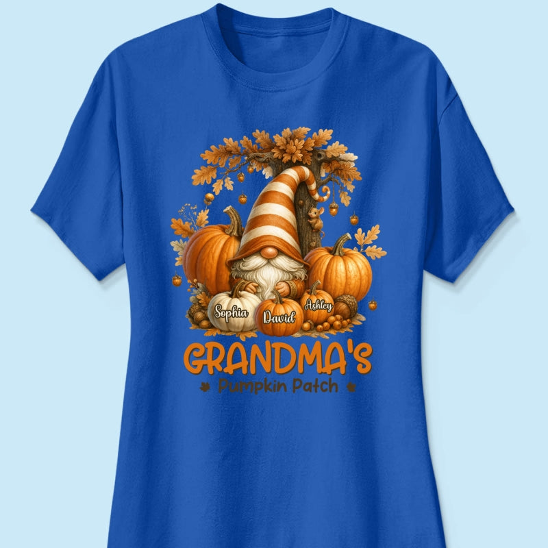 Gnome Grandma's Pumpkin Patch Personalized Fall Sweatshirt, Cozy Fall Sweatshirt for Grandma