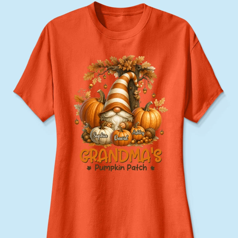 Gnome Grandma's Pumpkin Patch Personalized Fall Sweatshirt, Cozy Fall Sweatshirt for Grandma