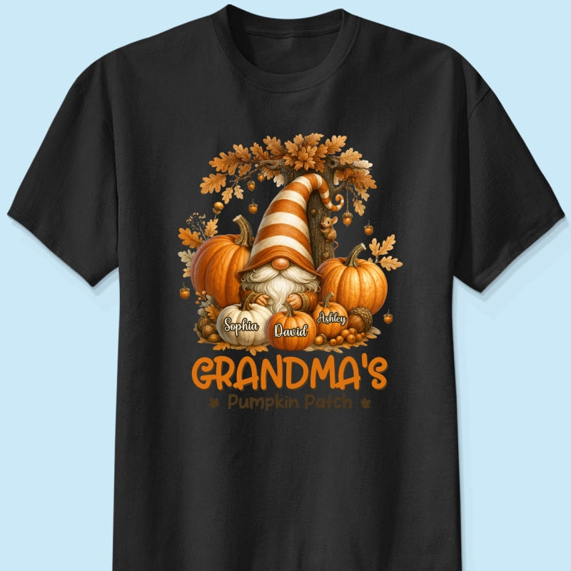 Gnome Grandma's Pumpkin Patch Personalized Fall Sweatshirt, Cozy Fall Sweatshirt for Grandma
