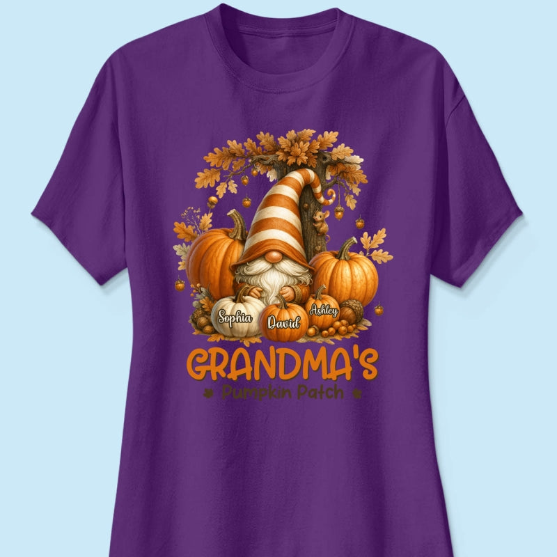 Gnome Grandma's Pumpkin Patch Personalized Fall Sweatshirt, Cozy Fall Sweatshirt for Grandma