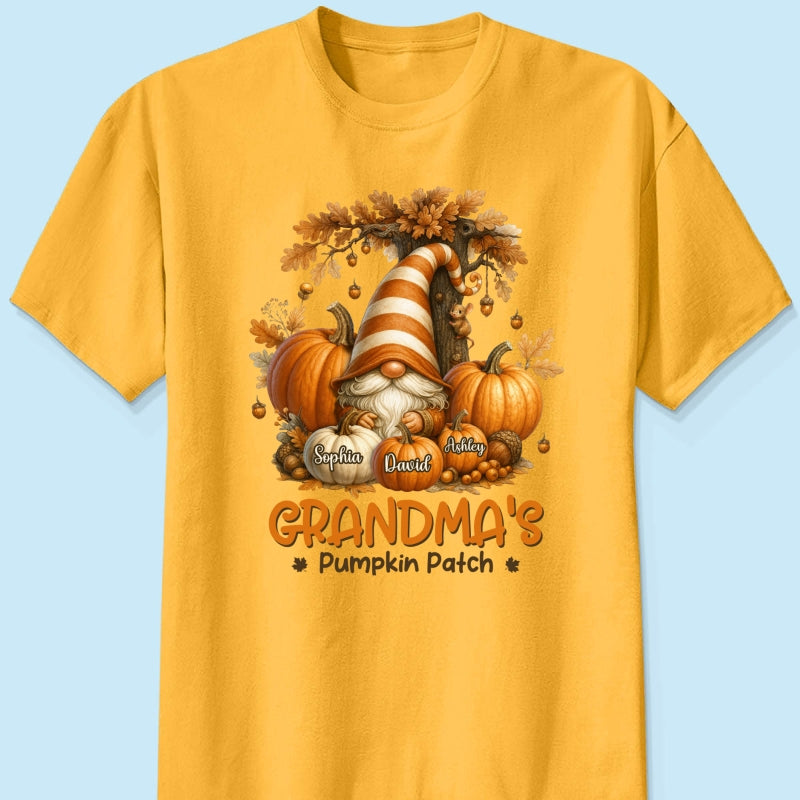 Gnome Grandma's Pumpkin Patch Personalized Fall Sweatshirt, Cozy Fall Sweatshirt for Grandma