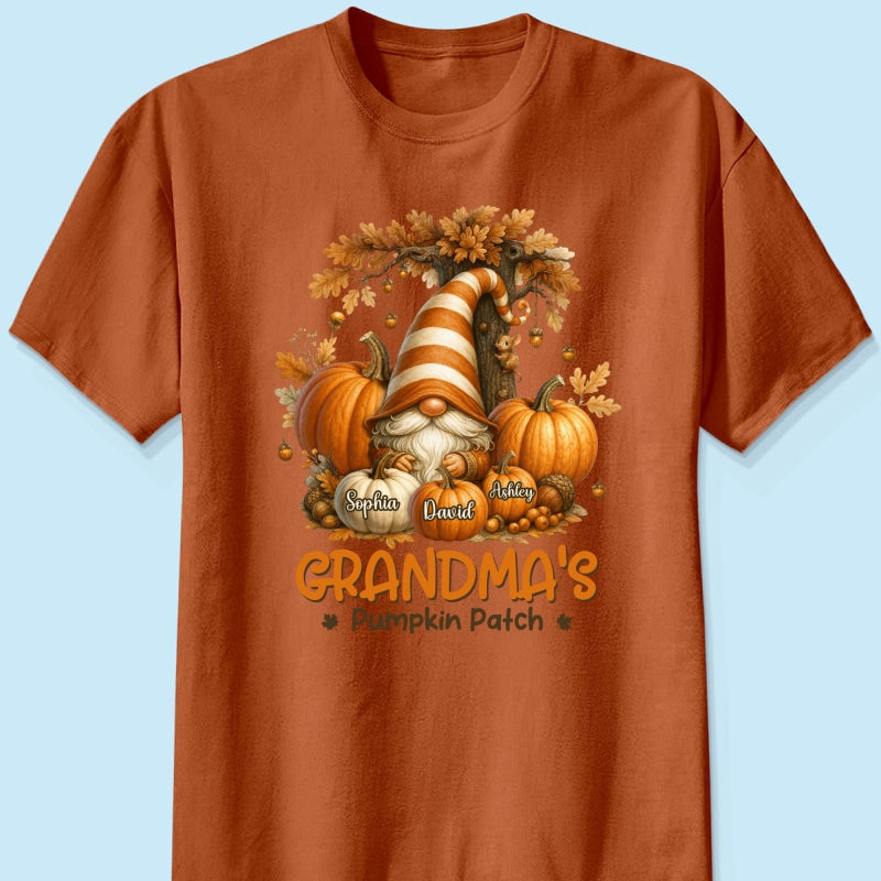Gnome Grandma's Pumpkin Patch Personalized Fall Sweatshirt, Cozy Fall Sweatshirt for Grandma