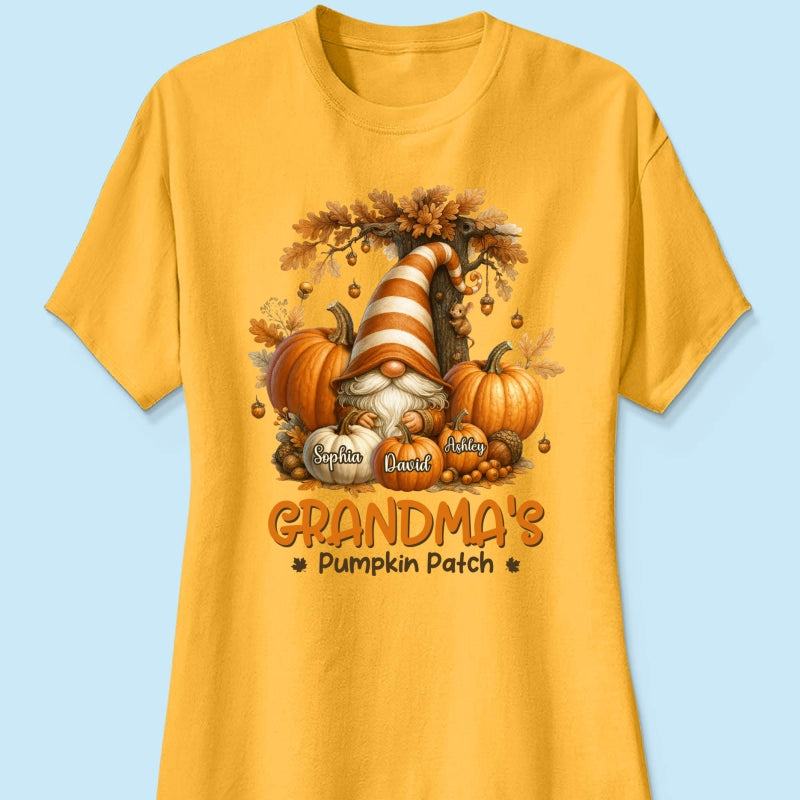 Gnome Grandma's Pumpkin Patch Personalized Fall Sweatshirt, Cozy Fall Sweatshirt for Grandma